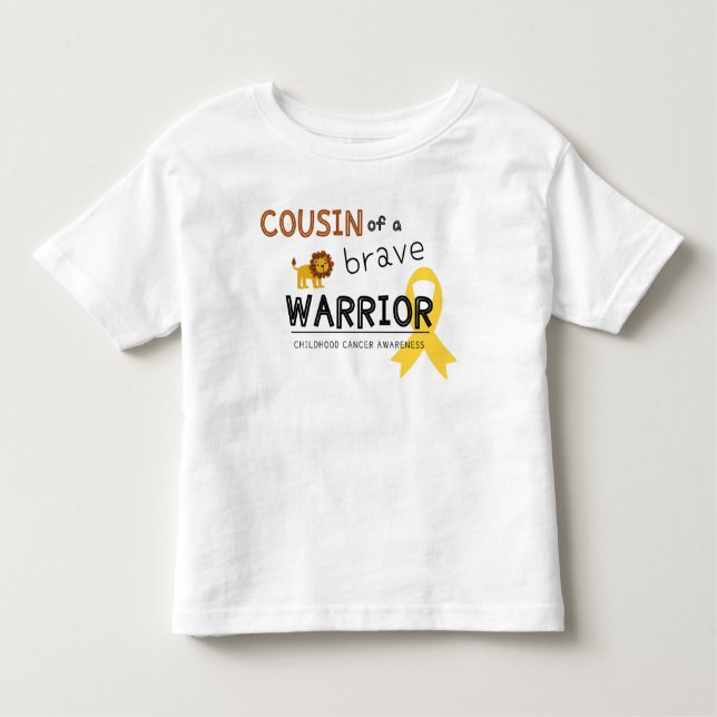 T-shirt Pour Les Tous Petits cousin courageux guerrier cancer lion tout-petit T (Devant)