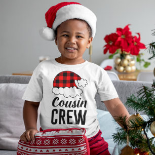 T-shirt Pour Les Tous Petits Cousin Crew Christmas Holiday Buffalo Plaid