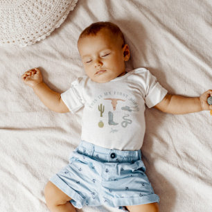 T-shirt Pour Les Tous Petits Cowboy 1er Anniversaire Fête Premier Rodéo