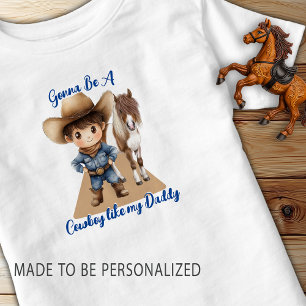T-shirt Pour Les Tous Petits Cowboy Comme Mon Papa Cute Pony