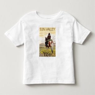 T-shirt Pour Les Tous Petits Cowboy & Horse - Sun Valley, Idaho