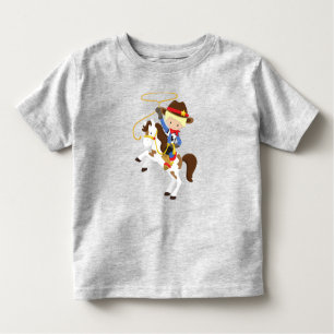 T-shirt Pour Les Tous Petits Cowboy, shérif, cheval, lasso, occidental, cheveux