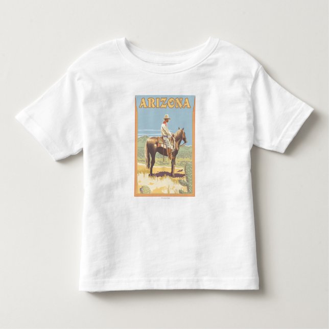 T-shirt Pour Les Tous Petits Cowboy (Vue latérale)Arizona (Devant)
