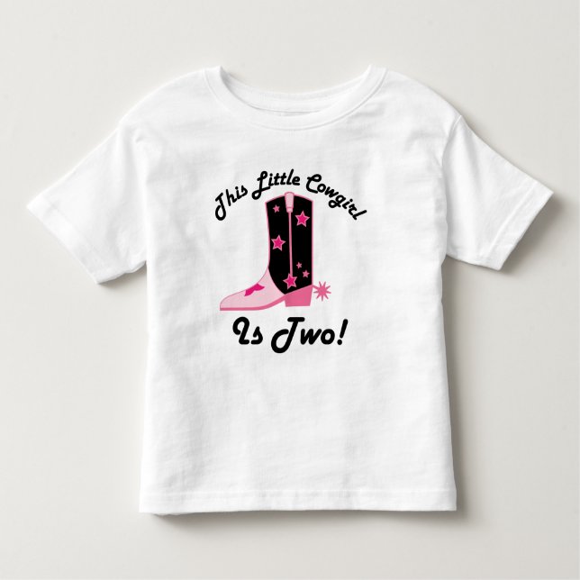 T-shirt Pour Les Tous Petits Cowgirl est 2 Cadeau d'anniversaire (Devant)