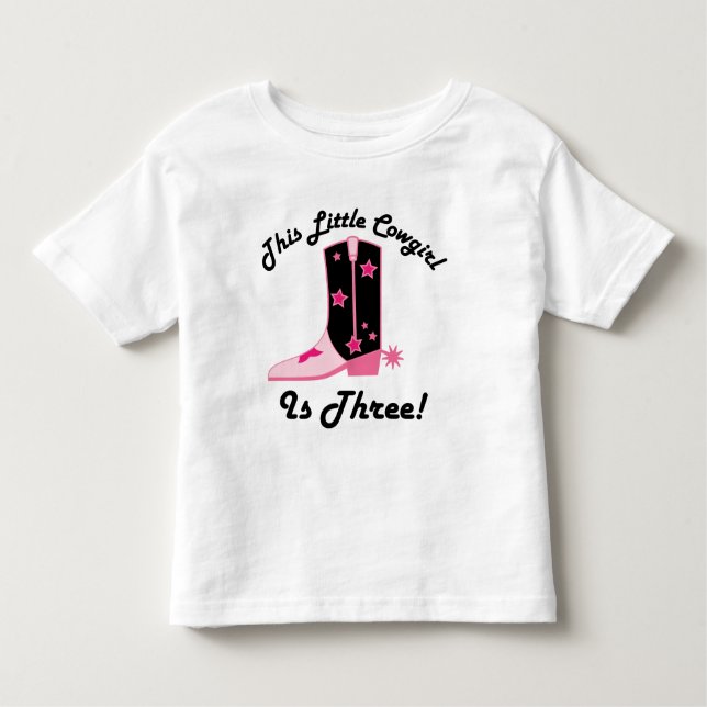 T-shirt Pour Les Tous Petits Cowgirl est 3 cadeau d'anniversaire (Devant)