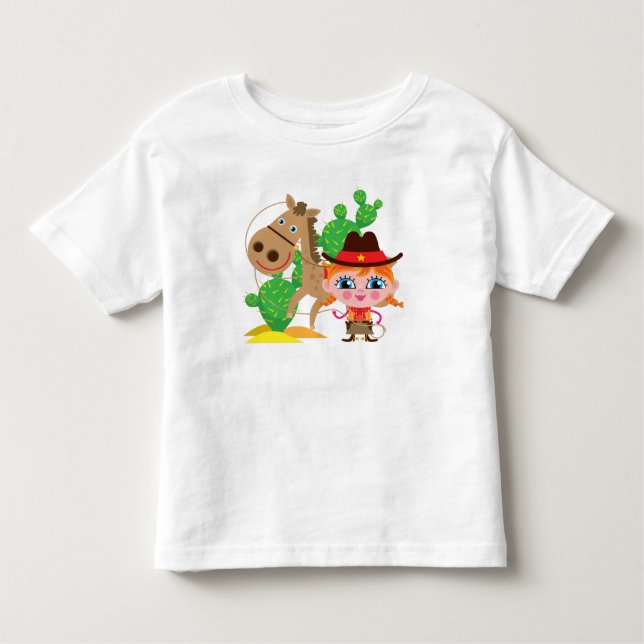 T-shirt Pour Les Tous Petits Cowgirl et Horse (Devant)