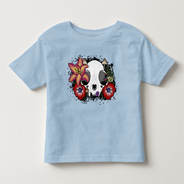T-shirt Pour Les Tous Petits Crâne de chat Doom et Bloom (Devant)