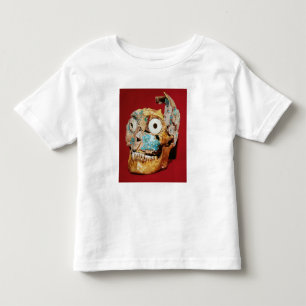 T-shirt Pour Les Tous Petits Crâne décoré d'une mosaïque en turquoise