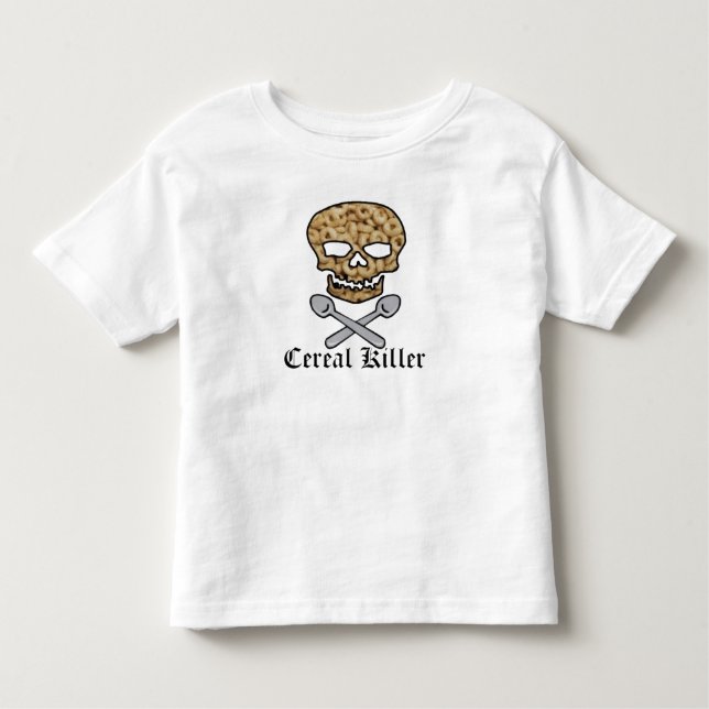 T-shirt Pour Les Tous Petits Crâne tueur de céréales et cuillères croisées (Devant)