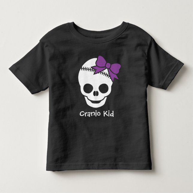 T-shirt Pour Les Tous Petits Cranio Crâne fille avec cou pourpre (Devant)