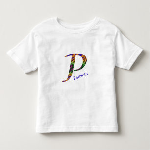 T-shirt Pour Les Tous Petits Cravate-Dye Motif Lumineuse Rétro Lettre P Monogra