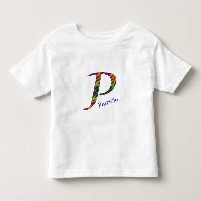 T-shirt Pour Les Tous Petits Cravate-Dye Motif Lumineuse Rétro Lettre P Monogra (Devant)