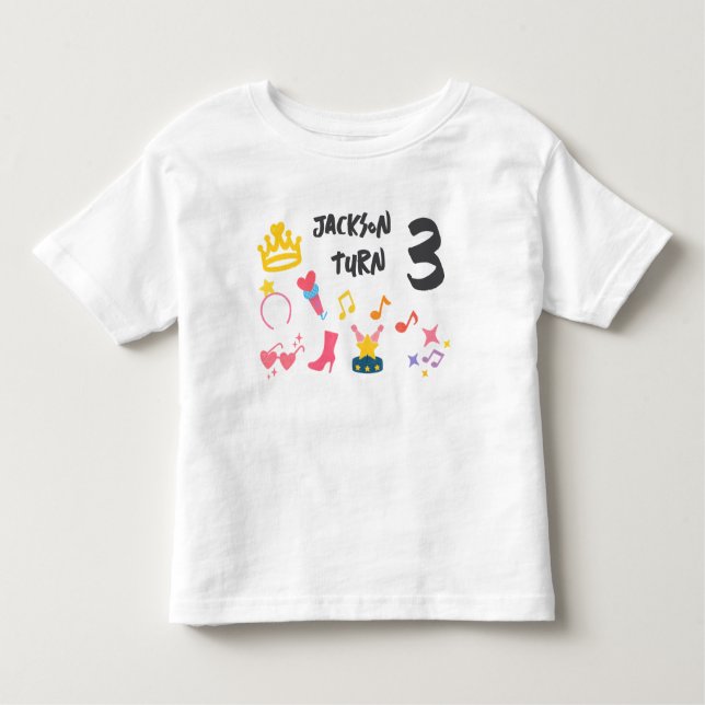 T-shirt Pour Les Tous Petits Crayon modifiable de style – Anniversaire de diva  (Devant)