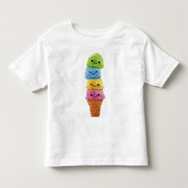 T-shirt Pour Les Tous Petits crème glacée (Devant)
