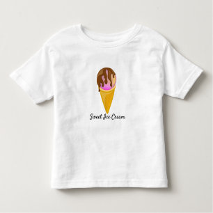 T-shirt Pour Les Tous Petits Crème glacée douce colorée dans un cône