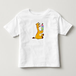 T-shirt Pour Les Tous Petits Crème glacée Giraffe gaufre