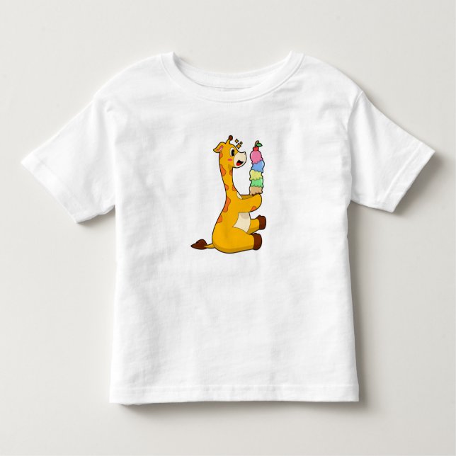 T-shirt Pour Les Tous Petits Crème glacée Giraffe gaufre (Devant)