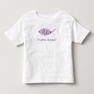 T-shirt Pour Les Tous Petits Croire Poisson Lavande