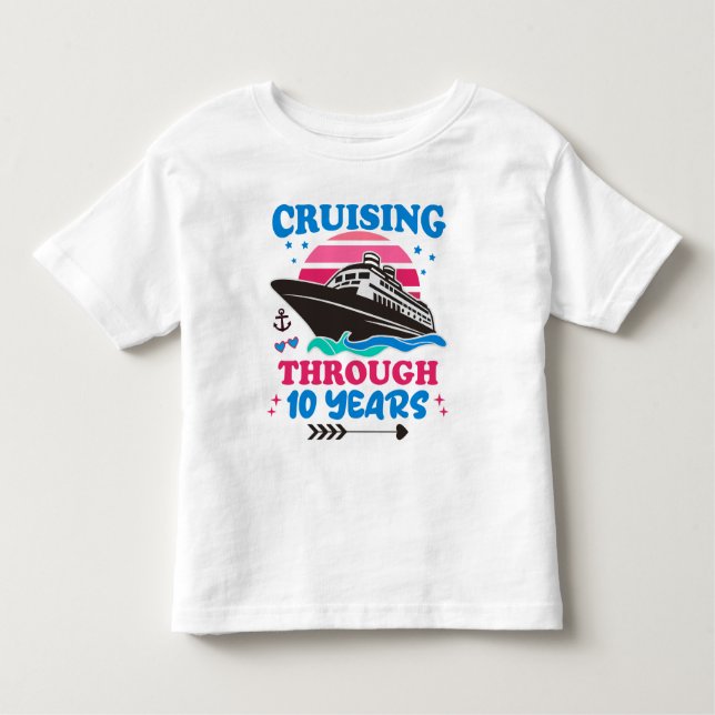 T-shirt Pour Les Tous Petits Croisière Sur 10 Ans Mariage (Devant)