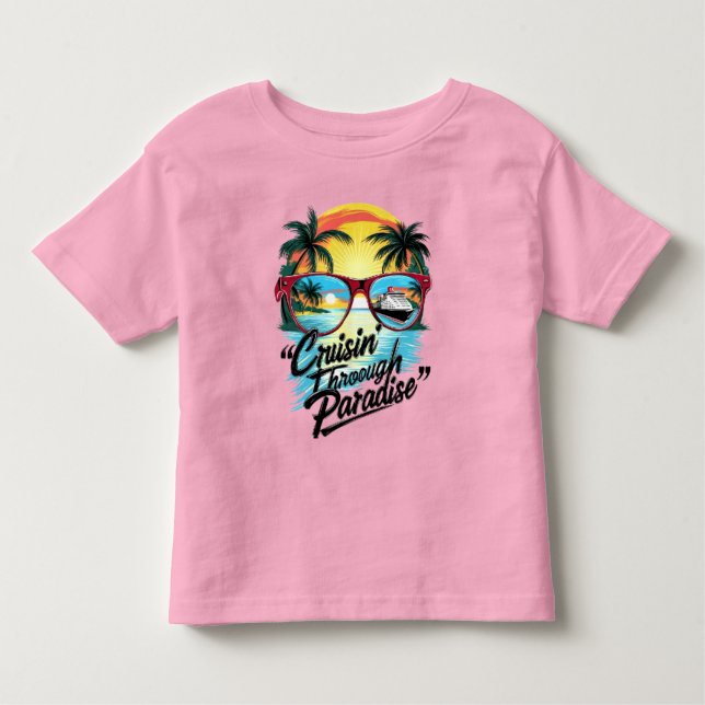 T-shirt Pour Les Tous Petits Croisine" à travers le paradis : Vibes d'évasion t (Devant)
