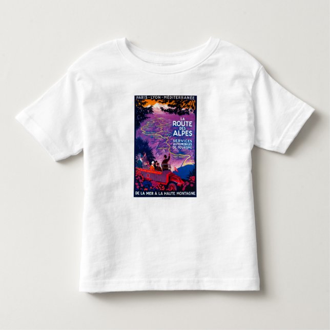 T-shirt Pour Les Tous Petits Cru PosterEurope de DES Alpes d'itinéraire de La (Devant)