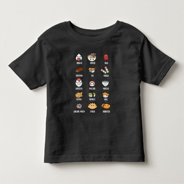 T-shirt Pour Les Tous Petits Cuisine asiatique Cuisine Kawaii Rice Sushi Poisso (Devant)