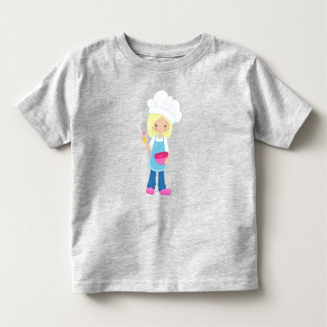 T-shirt Pour Les Tous Petits Cuisine, Boulangerie, Chef pâtissier, Mignonne fil (Devant)