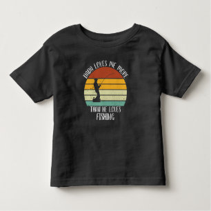 T-shirt Pour Les Tous Petits CUSTOM Dada M'Aime Plus Qu'Il N'Aime La Pêche