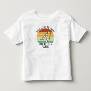 T-shirt Pour Les Tous Petits CUSTOM Papa M'maime Plus Qu'il n'Aime la Pêche