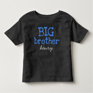 T-shirt Pour Les Tous Petits Customisé Ajouter un nom Texte Bleu GRAND Frère