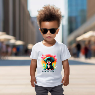 T-shirt Pour Les Tous Petits Cute amour chiot Nom personnalisé