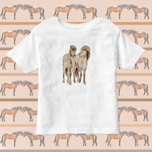 T-shirt Pour Les Tous Petits Cute and fun Icelandic horses