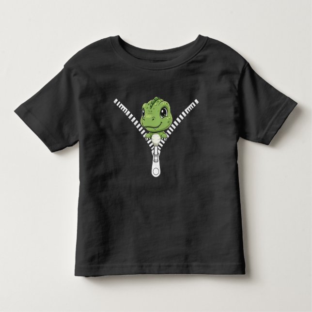 T-shirt Pour Les Tous Petits Cute baby dinosaur Peek  (Devant)