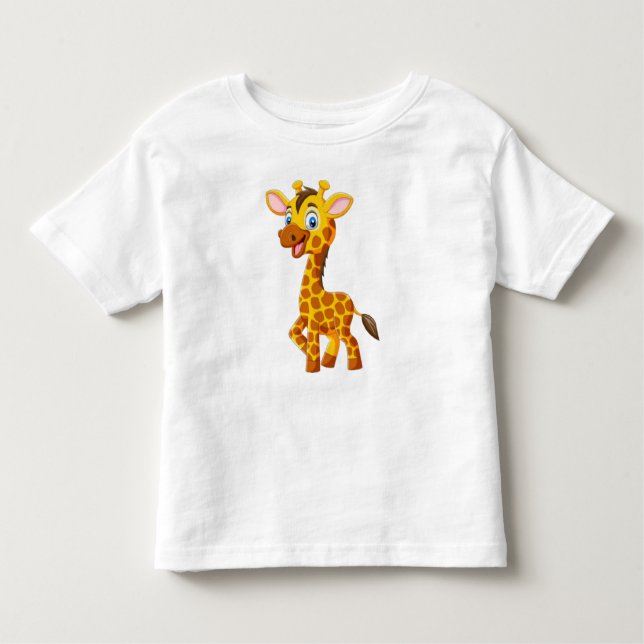T-shirt Pour Les Tous Petits Cute Baby Giraffe Smiling Cartoon-35280 (Devant)
