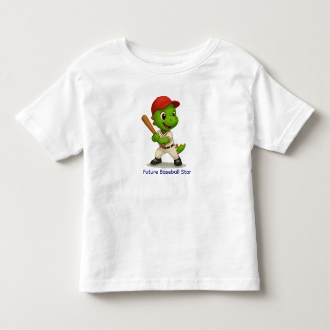 T-shirt Pour Les Tous Petits Cute Baseball Dino Shirt  (Devant)