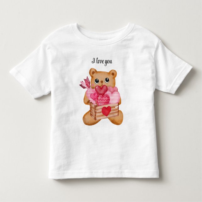 T-shirt Pour Les Tous Petits Cute bear in love full of love (Devant)