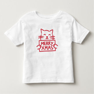 T-shirt Pour Les Tous Petits Cute Cat Merry Xmas