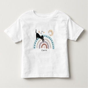T-shirt Pour Les Tous Petits Cute Cat Rainbow Unicorn Nom personnalisé
