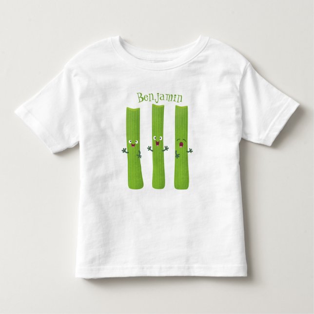 T-shirt Pour Les Tous Petits Cute céleri bâtons trio caricature légumes (Devant)
