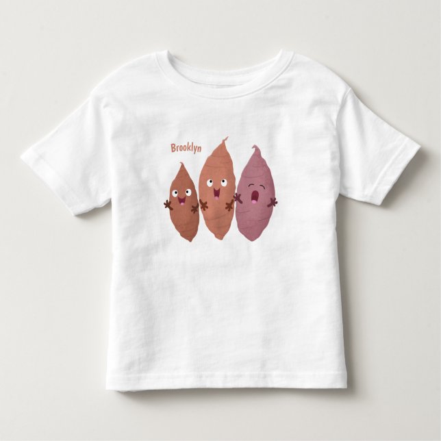 T-shirt Pour Les Tous Petits Cute chantant des patates douces caricaturales lég (Devant)