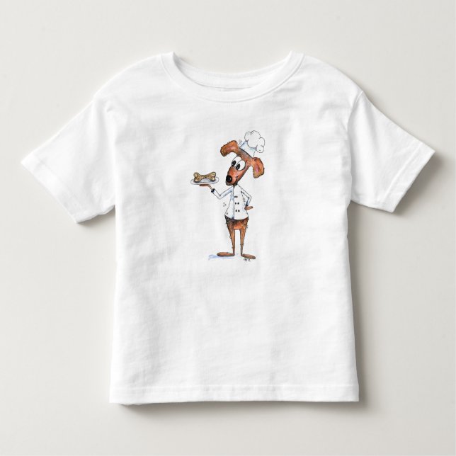 T-shirt Pour Les Tous Petits Cute chef de chien Whimsical (Devant)