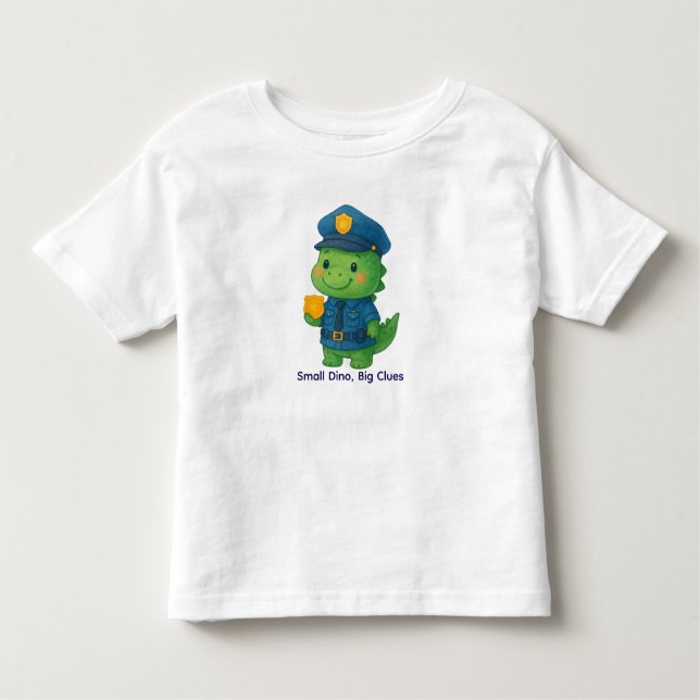 T-shirt Pour Les Tous Petits Cute Detective Dinosaur – Dino Jobs (Devant)