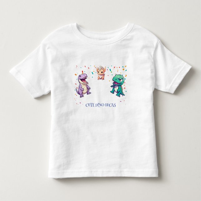 T-shirt Pour Les Tous Petits Cute dinosaur jungle École anniversaire de enfant  (Devant)