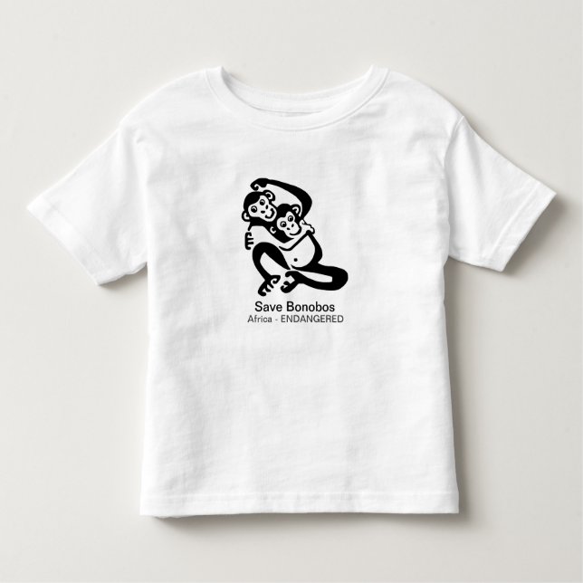 T-shirt Pour Les Tous Petits Cute Enregistrer BONOBOS-Endangeredanimal graphiqu (Devant)