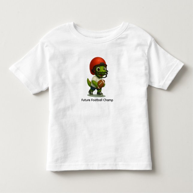 T-shirt Pour Les Tous Petits Cute Football Dino Shirt for toddlers (Devant)