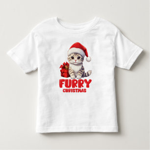 T-shirt Pour Les Tous Petits Cute Furry conception chaton de Noël