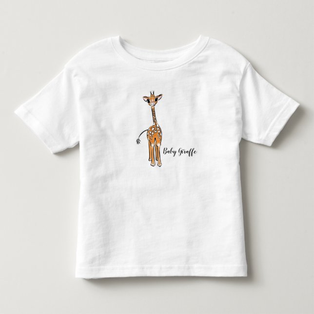 T-shirt Pour Les Tous Petits Cute Giraffe drawing, safari animals (Devant)