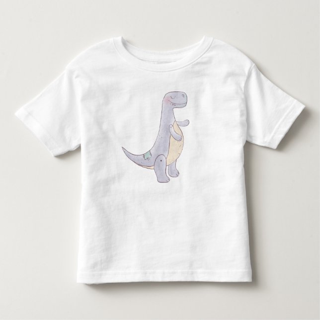 T-shirt Pour Les Tous Petits Cute Gray Tyrannosaure Rex Dinosaur Toy (Devant)