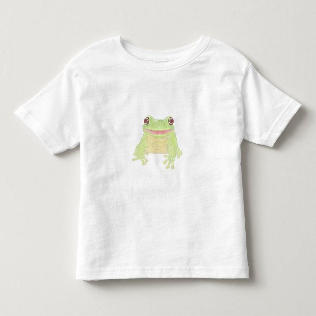 T-shirt Pour Les Tous Petits Cute Green Tree Frog - transparent. (Devant)
