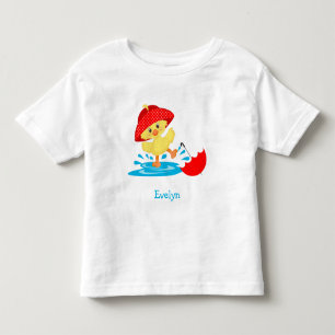 T-shirt Pour Les Tous Petits Cute Happy Duck en pluie avec prénom